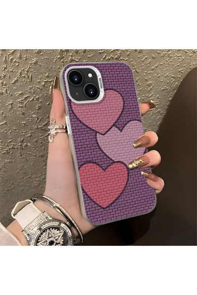 Hontinga حافظة هاتف من السيليكون ذات حافة صلبة ومضادة للسقوط بنمط قلب متوافقة...