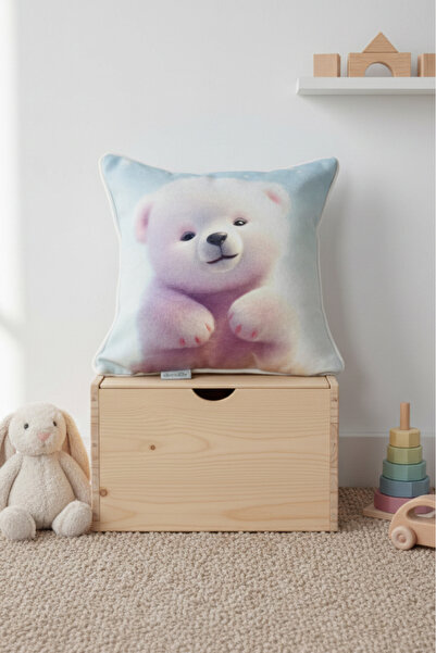 decofav Polar Cuddle – Pernă pentru copii cu tematică urs polar, umplută, din...