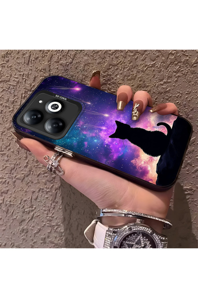 Hontinga حافظة متوافقة مع هاتف Infinix Hot 40i، حافة من السيليكون، ظهر صلب، ن...