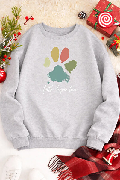 Pink Sky Unisex cu imprimeu guler rotund Swea tricou supradimensionat Bumbac ...