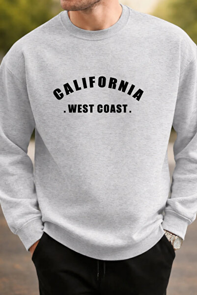 Pink Sky Unisex Printed Crew Neck Sweatshirt Oversized Cotton Daily Comfortable