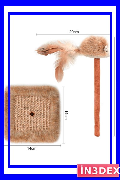 İN3DEX مخلب خدش للقطط مع فأرة تصدر صوتًا