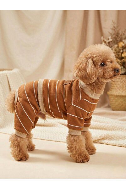 bellorsi Lüks Pijama Çizgili Triko Tulum Küçük Irk Kedi Köpek Kıyafeti Esnek ...