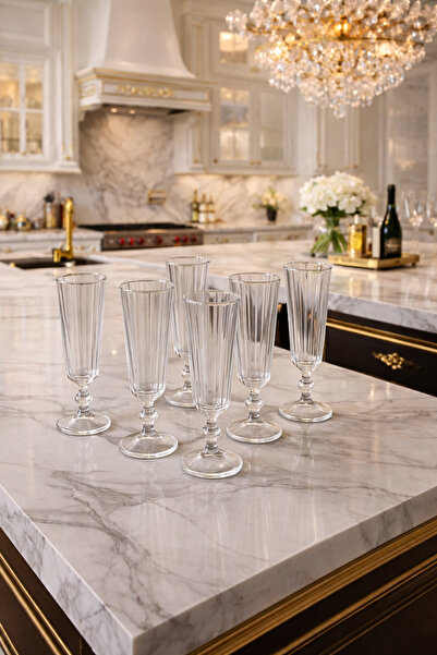 Mim Life 6 lı Flut Uzun Kahve Yanı Su Bardağı Sunum Bardağı