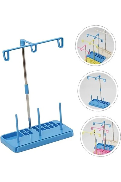 Ev Tipi Dikiş Makine Çardağı 3 Iplikli Metal Direkli Mavi