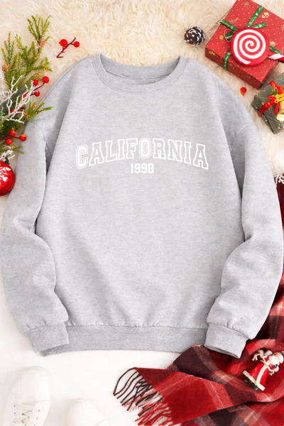 Pink Sky Unisex Printed Crew Neck Sweatshirt Oversized Cotton Daily Comfortable