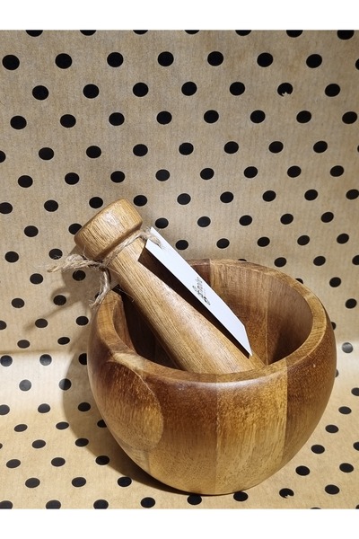 ZEYİ Akasya Ağacı Ahşap Havan ve Tokmak Seti | Doğal Masif Akasya | Baharat &...