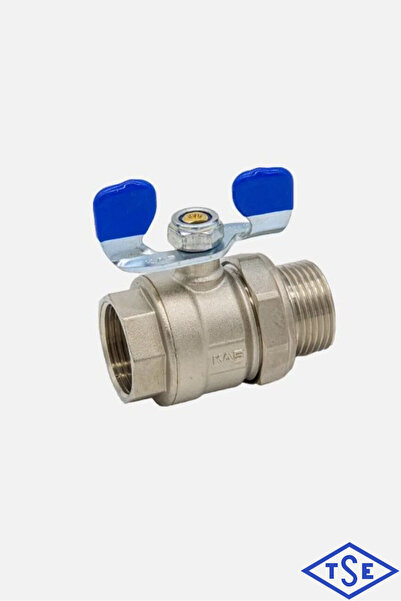 NVT YAPI İNŞAAT Kas 1" 32 mm Su Küresel Vana Tam Geçişli Rakorlu Kelebek Kollu