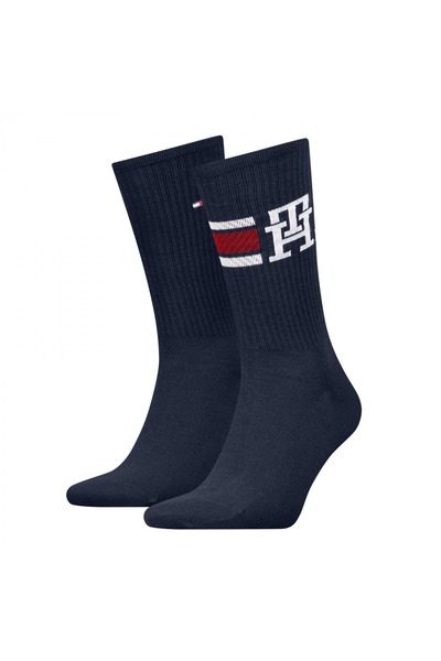 Tommy Hilfiger TH MEN SOCK 2P MONOGRAM SPORT Erkek Mavi Çorap - S701236320