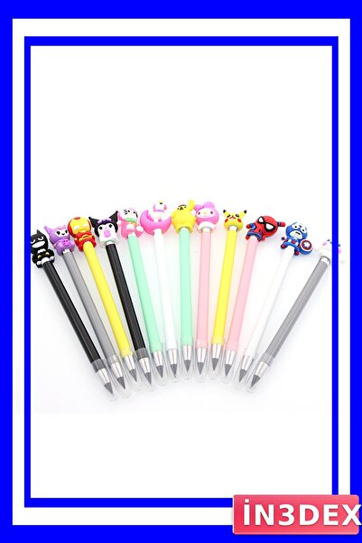 İN3DEX Karakter Figürlü Yumuşak Uçlu Kurşun Kalem Seti