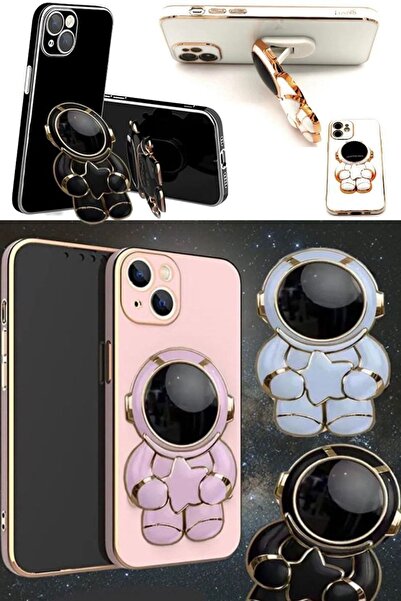 Munico Cep Telefonu Tutucu Karikatür Astronot Tutan Yıldız Yüzük Braketi Üç B...