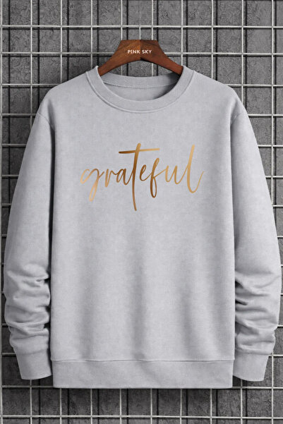 Pink Sky سويت شيرت برقبة دائرية للجنسين مطبوع مصنوع من القطن قصة فضفاضة مريح ...