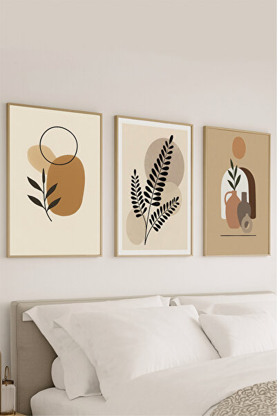 VOBA STORE 3 PARÇA BOHEM İSTANDİNAV ÇERÇEVE GÖRÜNÜMLÜ MDF TABLO SETİ /DUVAR D...