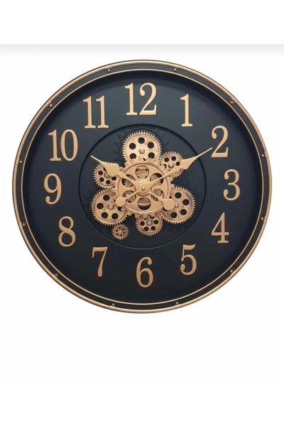Asyagiyimavm Çarklı siyah bakır duvar kağıdı saati plastik çerçeve