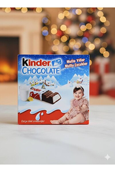 Kinder Chocolate Kişiye Özel Fotoğraflı Hediye Çikolata -Doğum Günü-Çocuk- Se...