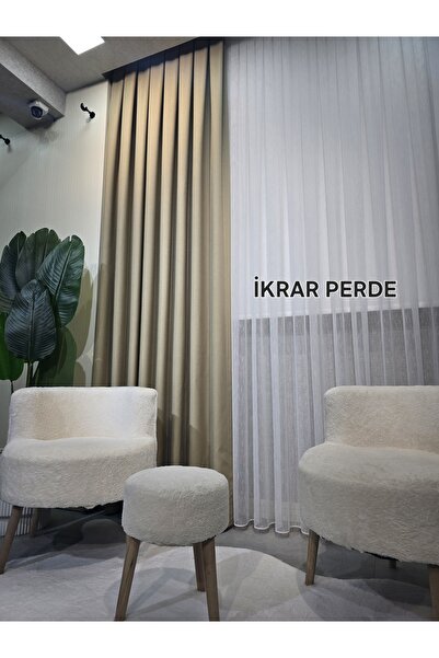 ikrarperde Keten Fon Perde A Pile 1x3 Sık Pile