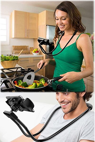 Munico Boyuna Asılan Telefon Tutucu Ayarlabilir Sabit Duran 360 Derece Cep Te...