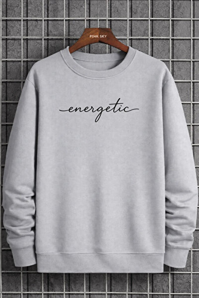 Pink Sky Unisex cu imprimeu guler rotund Swea tricou supradimensionat Bumbac ...