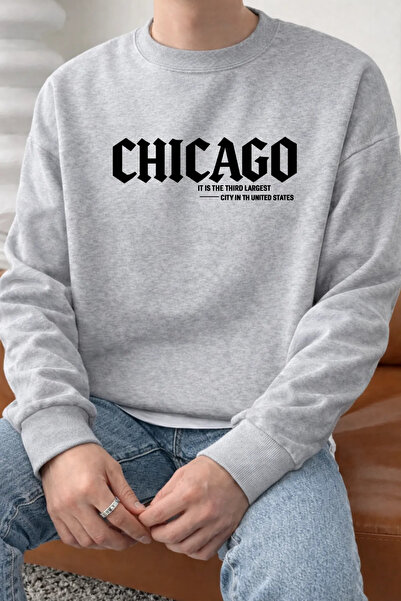 Pink Sky Unisex Printed Crew Neck Sweatshirt Oversized Cotton Daily Comfortable
