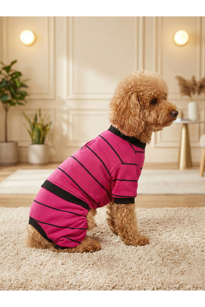 bellorsi Lüks Pijama Çizgili Triko Tulum Küçük Irk Kedi Köpek Kıyafeti Esnek ...