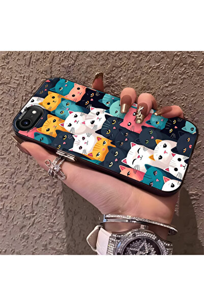 Hontinga حافظة من السيليكون ذات حافة صلبة ومضادة للسقوط على شكل قطة متوافقة م...