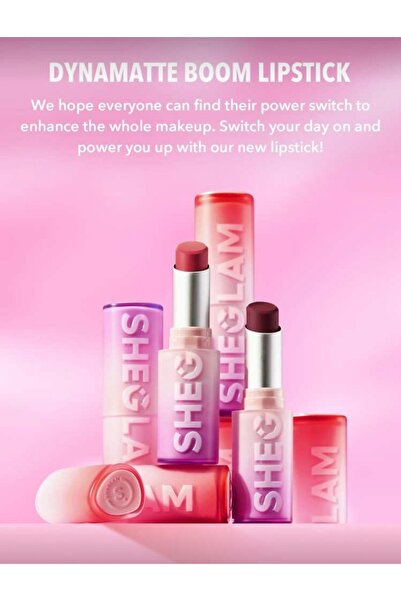 SHEGLAM Dynamatte Boom Uzun Süre Kalıcı Mat Ruj – Waterproof, Transfer Proof