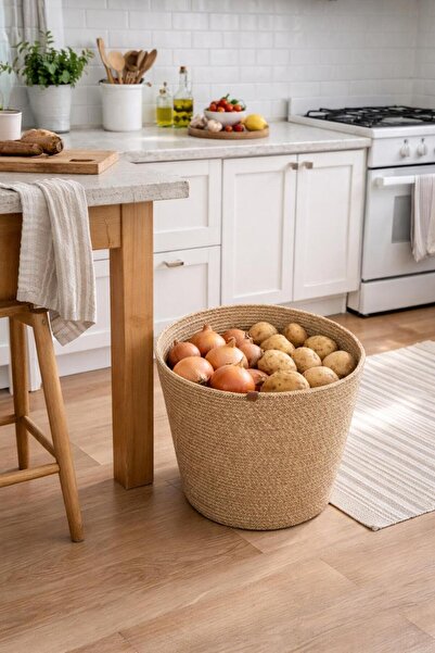 ogbemyworld Büyük Boy Patates Soğanlık 35x40 Sebzelik Meyvelik Hasır Sepet