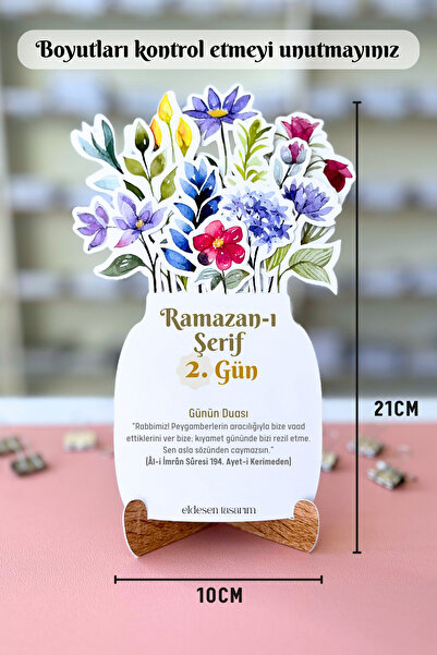 Eldesen Tasarım Ramazan Takvimi, Günün Hadis-i Şerifi, 15 Yapraklı Arkalı Önlü Tasarım, Karton Tutuculu