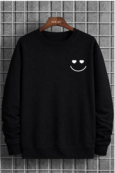 Pink Sky سويت شيرت برقبة دائرية للجنسين مطبوع مصنوع من القطن قصة فضفاضة مريح ...