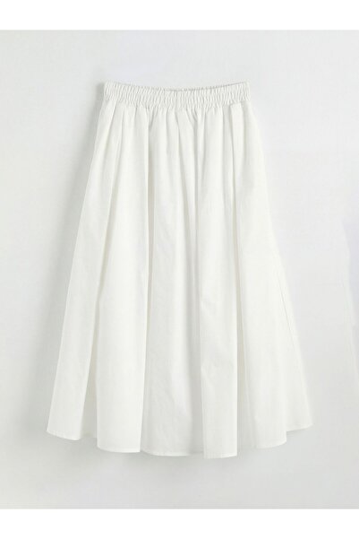 LC Waikiki Разкроена пола от поплин с еластична талия