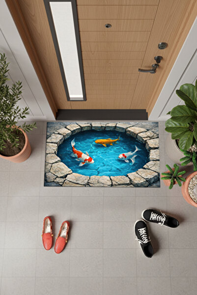 PATRON KP_234 Kapı Önü Paspas Kaymaz Pvc Dot Taban , Makinada Yıkanabilir