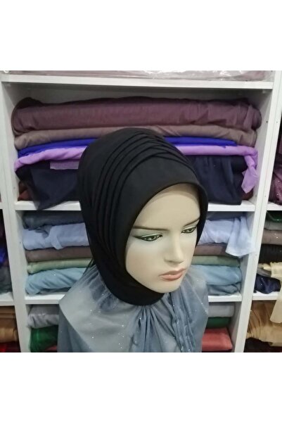 semahazırduvak siyah simsiz model hazır türban hazır şal abiye şal duvak