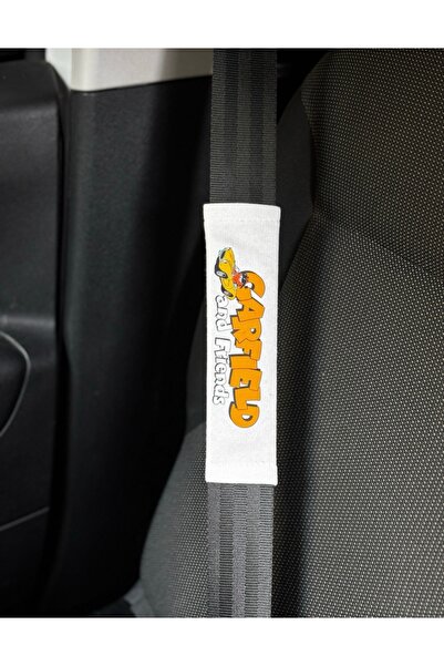 Asel Garfıeld Beyaz Emniyet Kemeri Pedi 2'li Oto Koltuğu Pedi