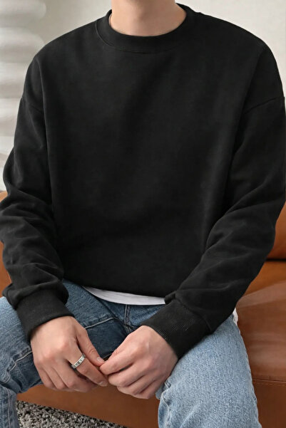 Pink Sky Unisex cu imprimeu guler rotund Swea tricou supradimensionat Bumbac ...