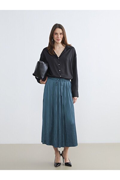 LC Waikiki Fusta plisata din satin cu talie elastica