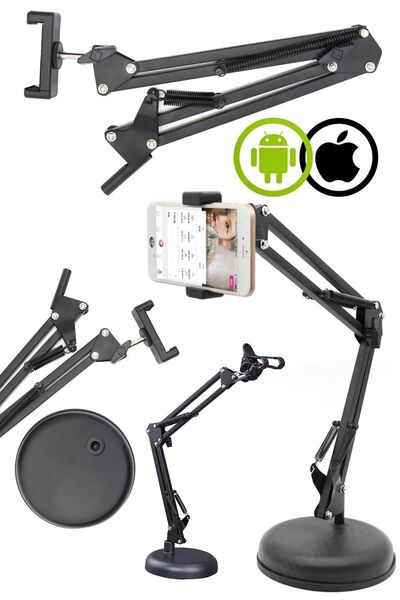 Munico Yayın Video Telefon Tutucu Kol Standı Katlanan Masa Üstü Telefon & Mik...