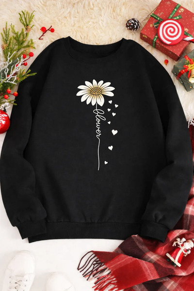 Pink Sky Unisex Printed Crew Neck Sweatshirt Oversized Cotton Daily Comfortable