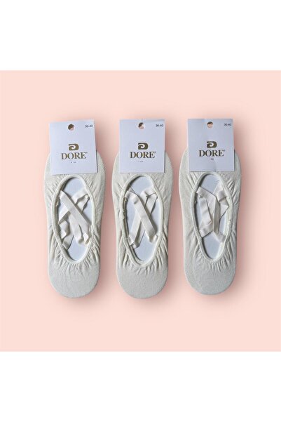 ÖZDEMİRLİ TEKSTİL Women's Cream Color Non-Slip Pilates Yoga Socks 3 Pairs