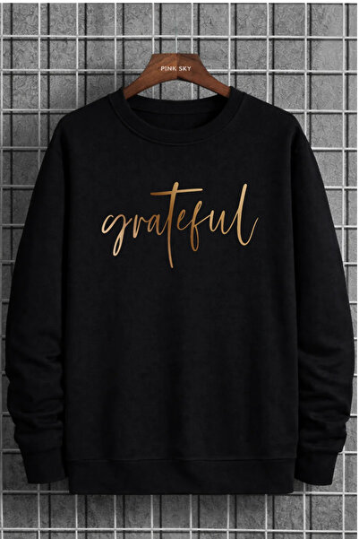 Pink Sky Φούτερ Unisex με τύπωμα με λαιμόκοψη oversized βαμβακερό καθημερινό ...