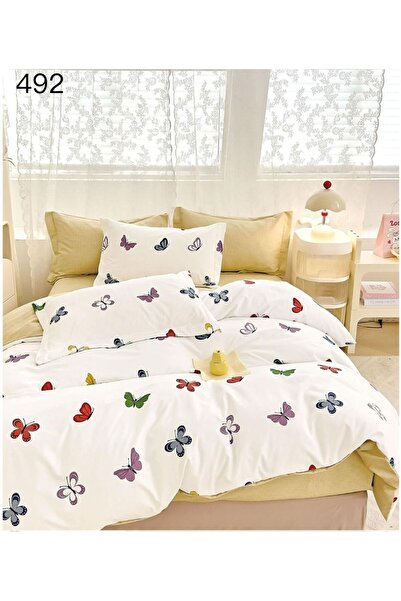 ANATOLIATEKSTILE Finet Bed Linen 6 Pieces, Complete Matrimonial Set, Modern M...