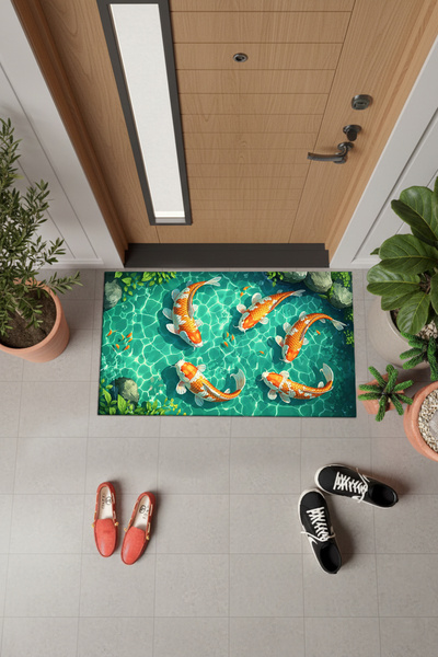 PATRON KP_221 Kapı Önü Paspas Kaymaz Pvc Dot Taban , Makinada Yıkanabilir