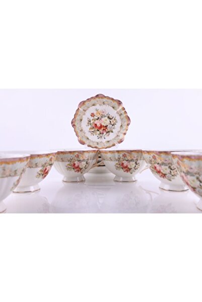 Malooki Set of 6 Cups + 6 Saucers, for Tea or Coffee,