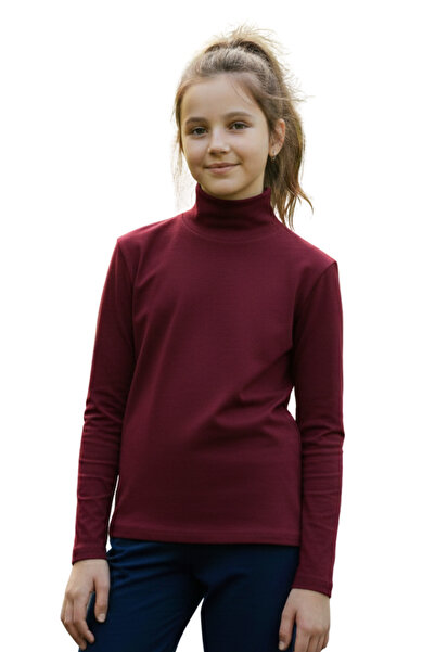 difa kids Çocuk Boğazlı Body - Bordo Basic Mevsimlik Kışlık Boğazlı Balıkçı Y...