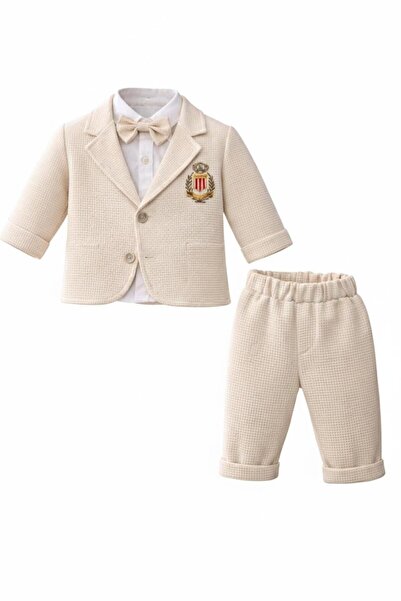 Butik ERKEK BEBEK WAFFLE KUMAŞ BLEZER CEKETLİ 3'LÜ TAKIM ÖZEL GÜN TAKIM