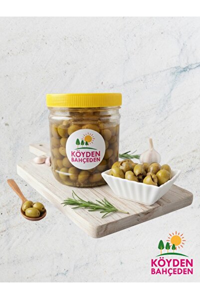 KÖYDENBAHÇEDEN Çekirdeksiz Elde Kırma Yeşil Zeytin 1 kg Yemeye Hazır