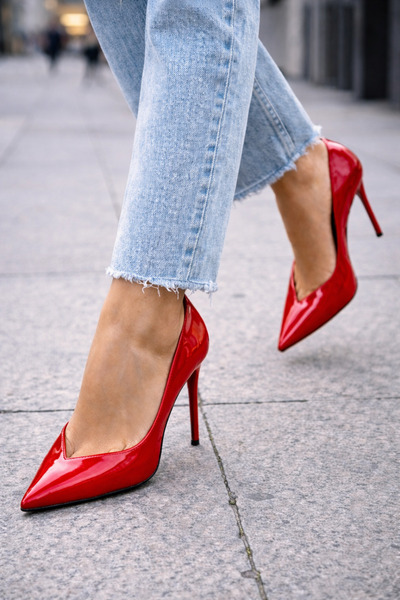 carweza Dakota Red Patent Leather Heeled Stiletto