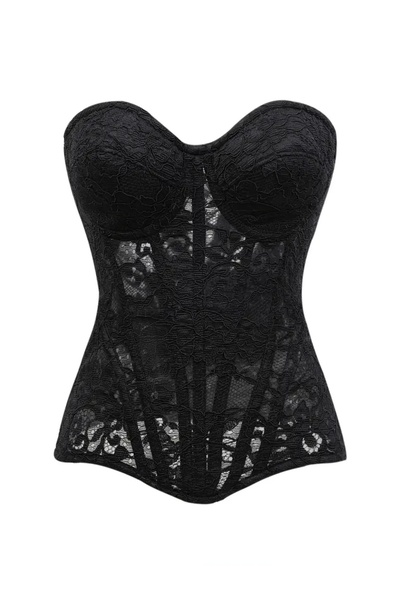 Ceren Öncel Atelier Premium Fransız Dantel İşlemeli Büstiyer Korse