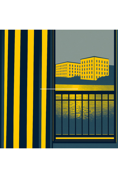 SHY TEKSTİL Sari Gray Striped Solid Color Cornice-Laced Balcony Curtain En X ...