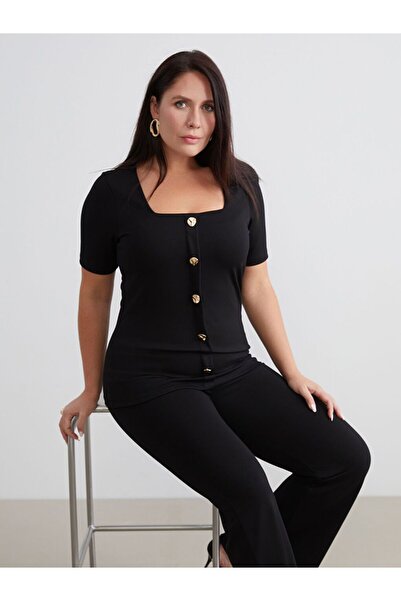 LC Waikiki Plus Size Square Neck Blouse