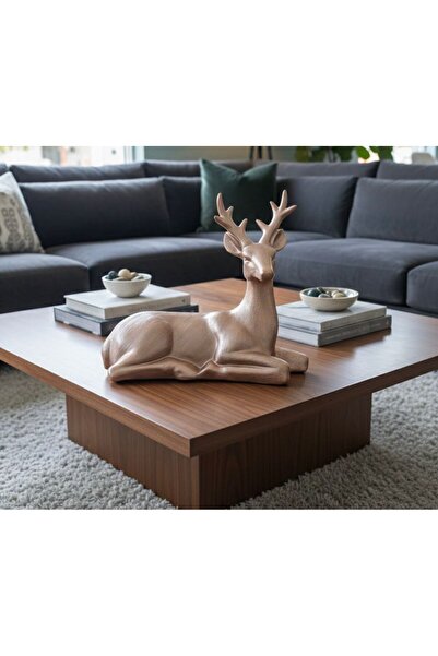 Mirsa Global Dekoratif Geyik Biblo Heykel Roz Gold